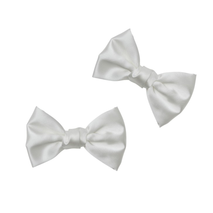 Rainbow Club Alice Ivory Satin Oversized Bow Shoe Clips