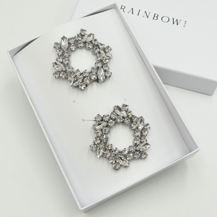Rainbow Club Astrid Sparkly Crystal Brooch Shoe Clips