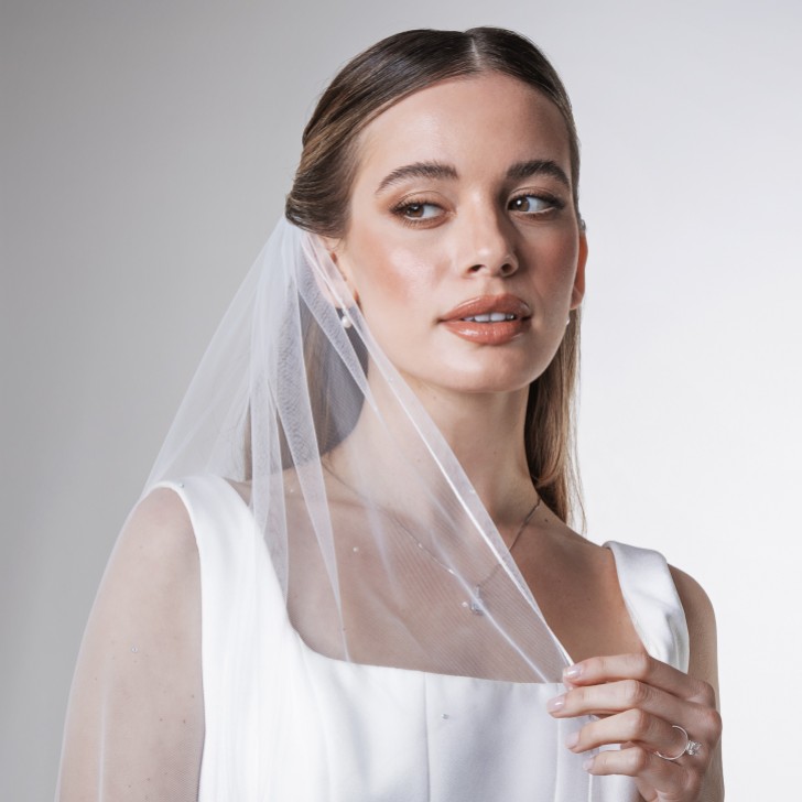 Rainbow Club Blazing Star Ivory Scattered Diamante Long Veil