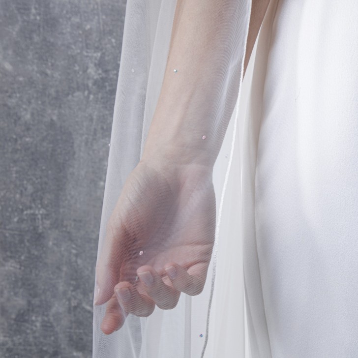 Rainbow Club Blazing Star Ivory Scattered Diamante Long Veil