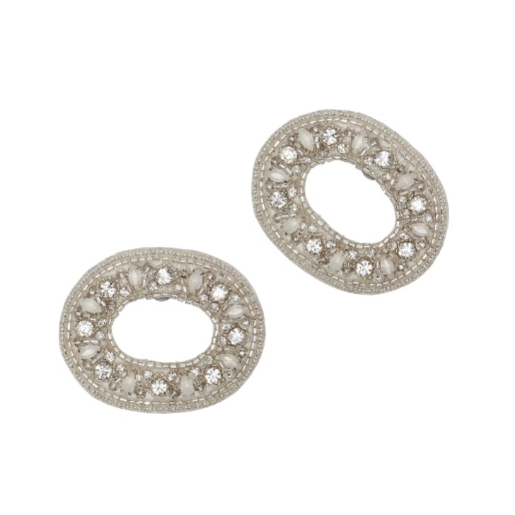 Rainbow Club Eugenie Beaded Oval Shoe Clips