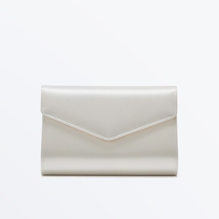 Rainbow Club Glenda Dyeable Ivory Satin Envelope Clutch Bag