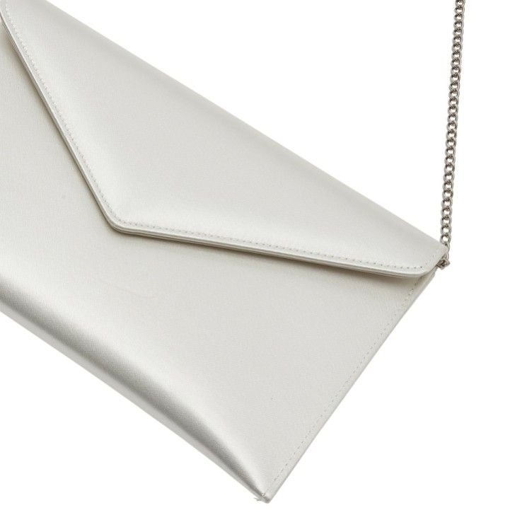 Rainbow Club Hattie Dyeable Ivory Satin Envelope Clutch Bag