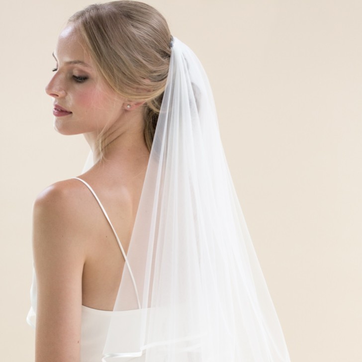 Rainbow Club Jessamy Ivory Two Tier Satin Edge Veil