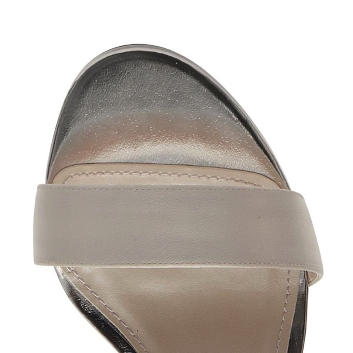 Rainbow Club Margot Dyeable Ivory Satin Mid Block Heel Sandals