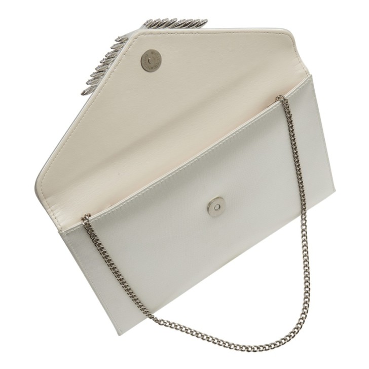 Rainbow Club Nova Dyeable Ivory Satin and Crystal Envelope Clutch Bag