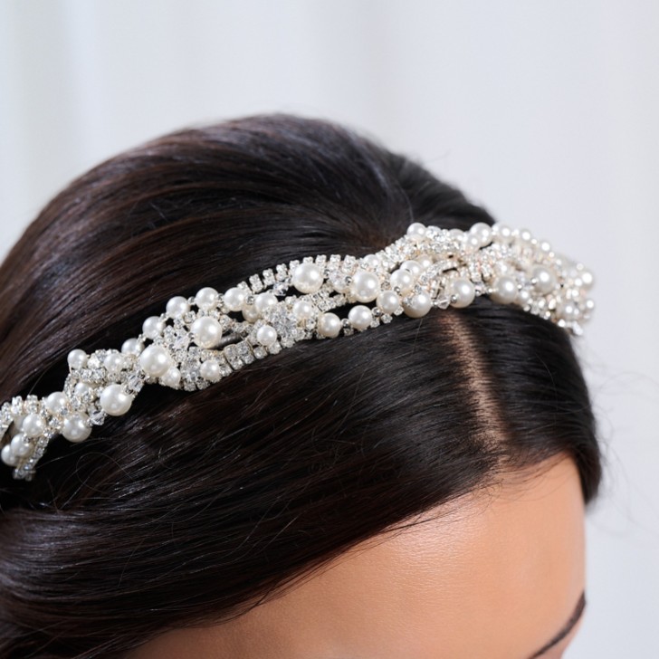 Rialto Entwined Pearl and Crystal Vintage Bridal Headband