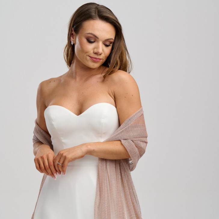 Rose Gold Metallic Wedding Shawl