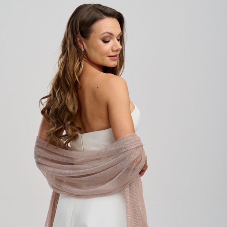 Rose Gold Metallic Wedding Shawl