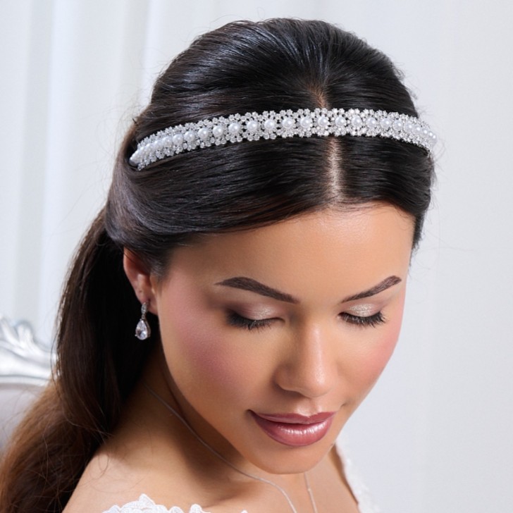 Santorini Pearl and Crystal Wedding Headband