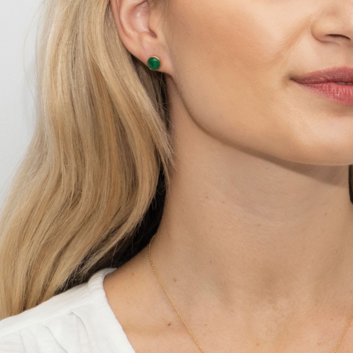 Sarah Alexander Muse Cloudy Green Kyanite Solitaire Stud Earrings