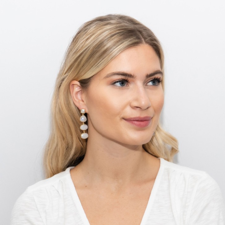 Sarah Alexander Eastern Promise Moonstone Statement Drop Earrings