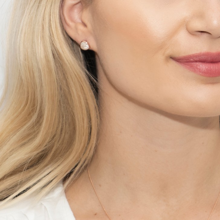Sarah Alexander Echo Moonstone Rose Gold Stud Earrings