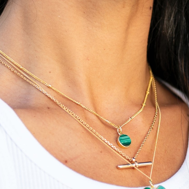 Sarah Alexander Kaori Malachite Round Charm Pendant