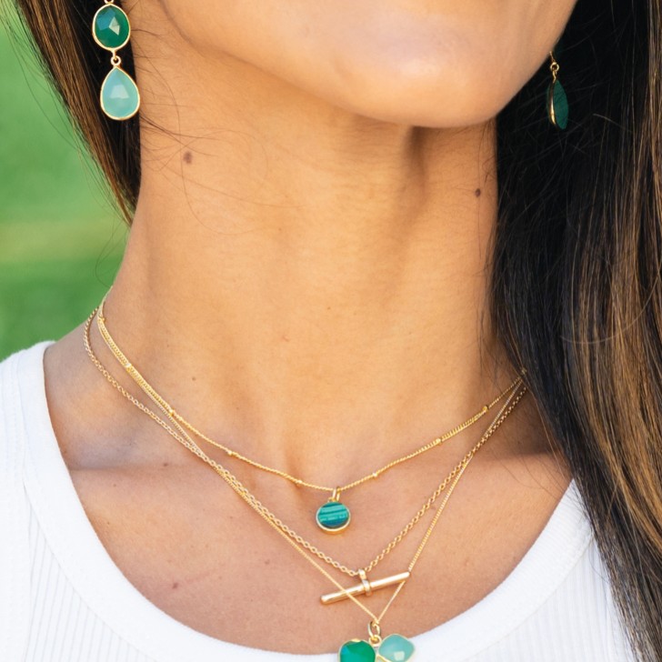 Sarah Alexander Kaori Malachite Round Charm Pendant