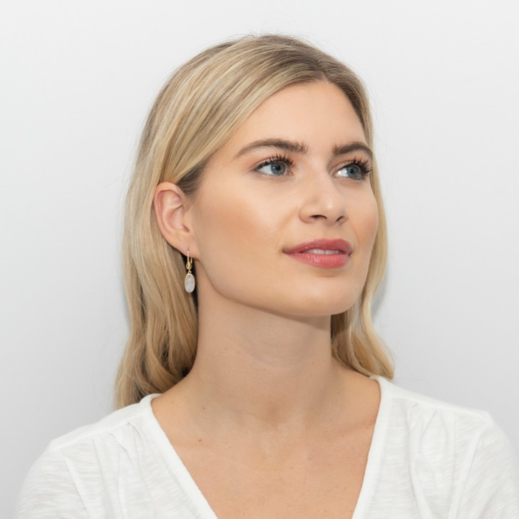 Sarah Alexander Pendants d'oreilles ovales Lark Moonstone