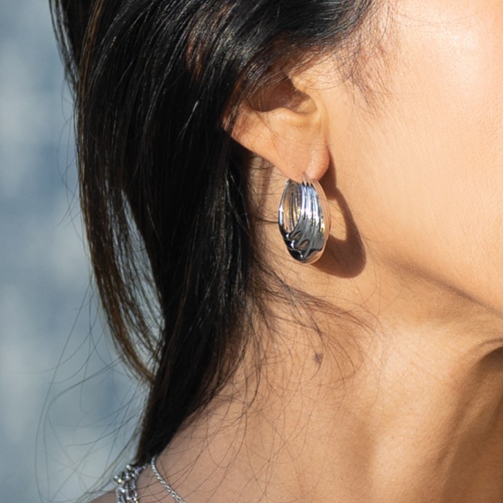 Sarah Alexander Medusa Chunky Silver Hoops (anneaux en argent)