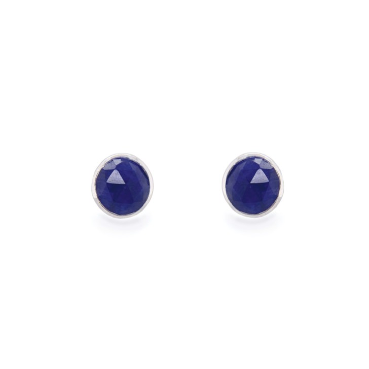 Sarah Alexander Midnight Kiss Cloudy Blue Kyanite Solitaire Stud Earrings