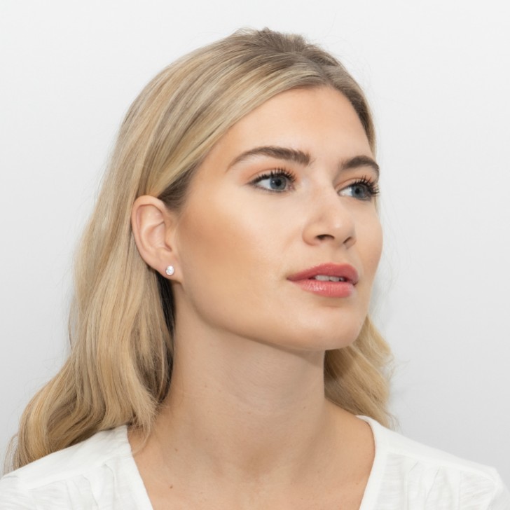 Sarah Alexander Orecchini a perno in oro rosa Ultra con solitario di cristallo