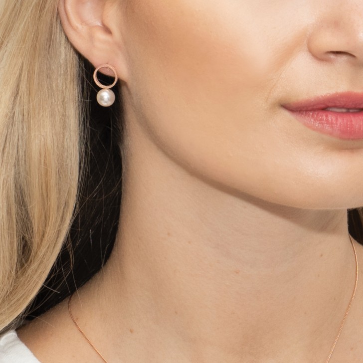 Sarah Alexander Voodoo Rose Gold Kreis Perlenohrringe