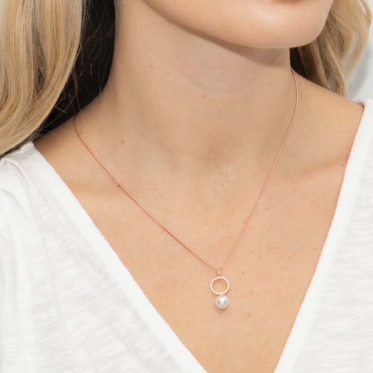 Sarah Alexander Voodoo Rose Gold Circle Pearl Pendant