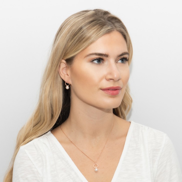 Sarah Alexander Voodoo Rose Gold Circle Pearl Pendant