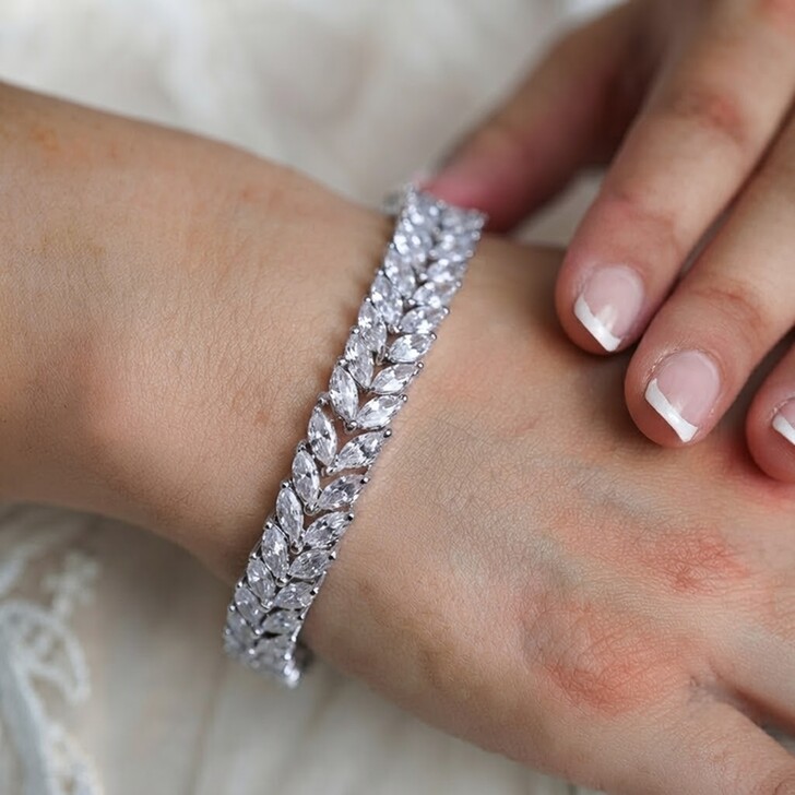 Savoy Sparkly Cubic Zirconia Wedding Bracelet