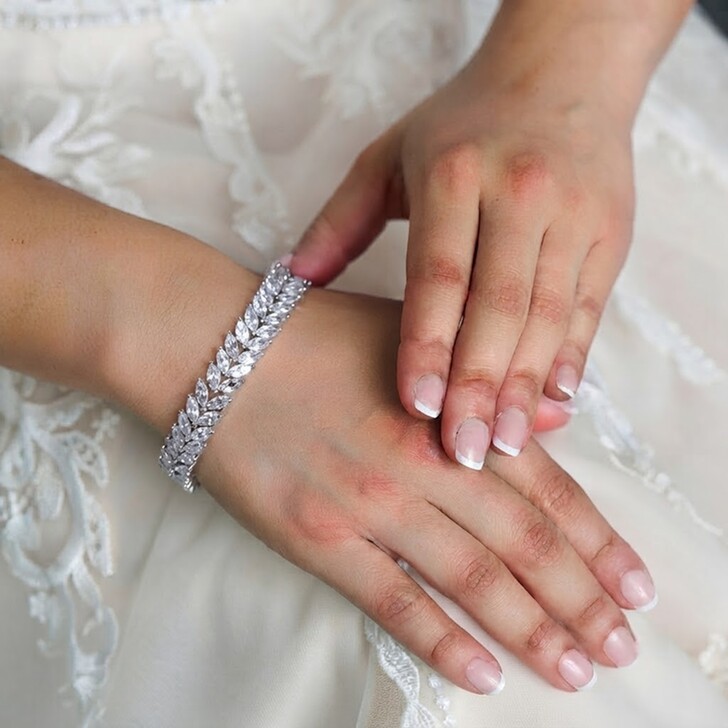 Savoy Sparkly Cubic Zirconia Wedding Bracelet
