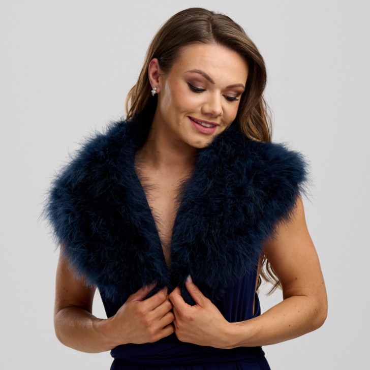 Scharlachrot Navy Feder Hochzeit Wrap