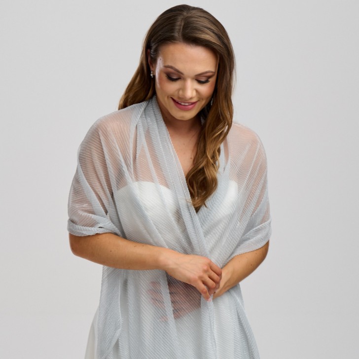 Silver Metallic Wedding Shawl