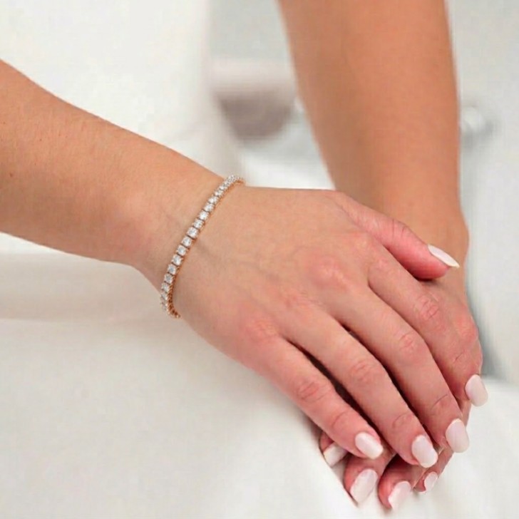 Alanna Simple Cubic Zirconia Tennis Bracelet (Rose Gold)