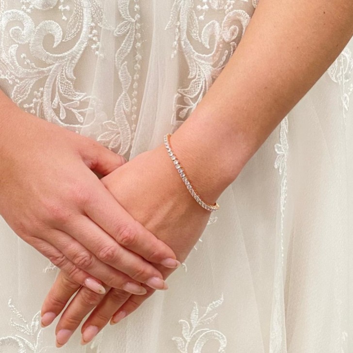 Alanna Simple Cubic Zirconia Tennis Bracelet (Rose Gold)