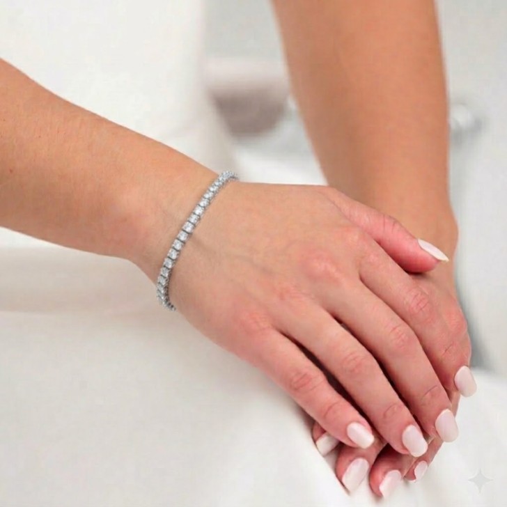 Alanna Simple Cubic Zirconia Tennis Bracelet (Silver)