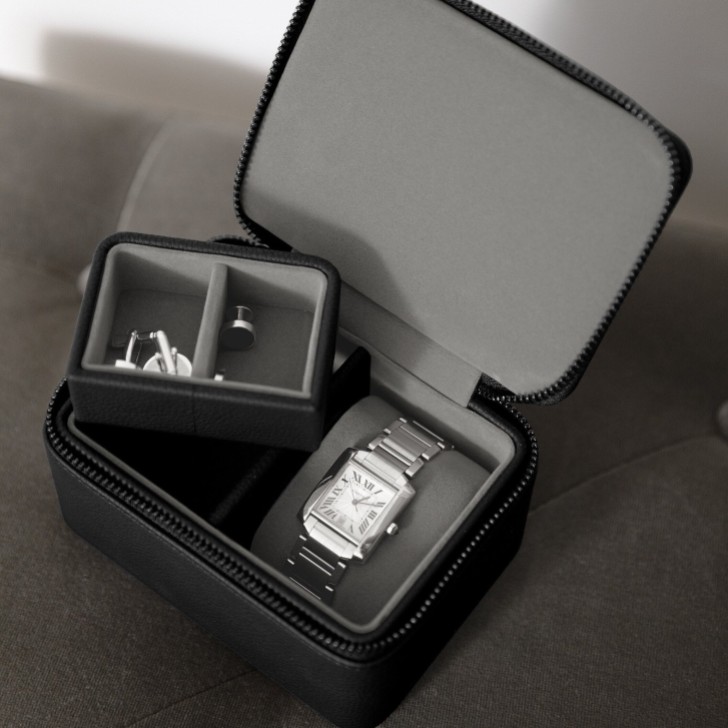 Stackers Black Watch and Cufflink Box