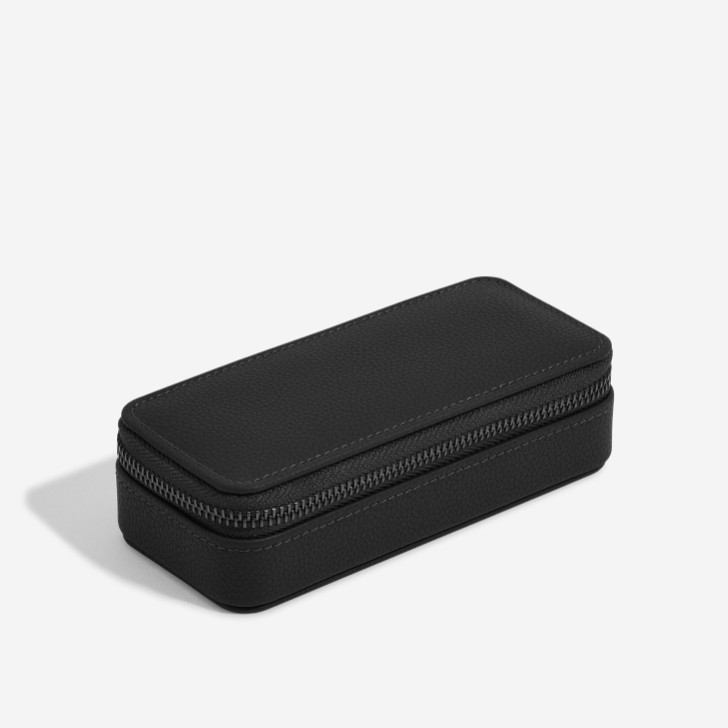 Stackers Boîte à bijoux de voyage zippée noire pour hommes