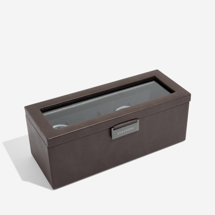 Stackers Braunes 4-teiliges Uhrenetui