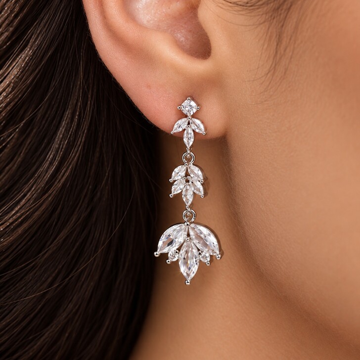 Pendants d'oreilles en zircon cubique de Tanzanie