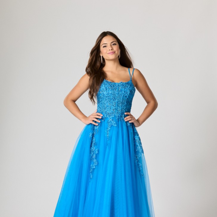 Tiffanys Luisa Peacock Blue TFY Prom Dress