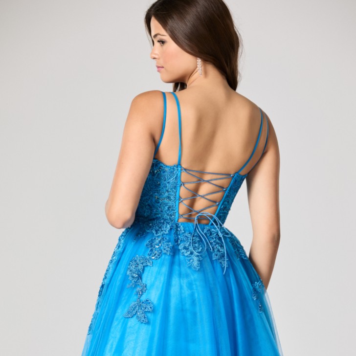 Tiffanys Luisa Peacock Blue TFY Prom Dress