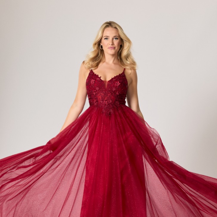 Tiffanys Madeline Wine TFY Prom Dress