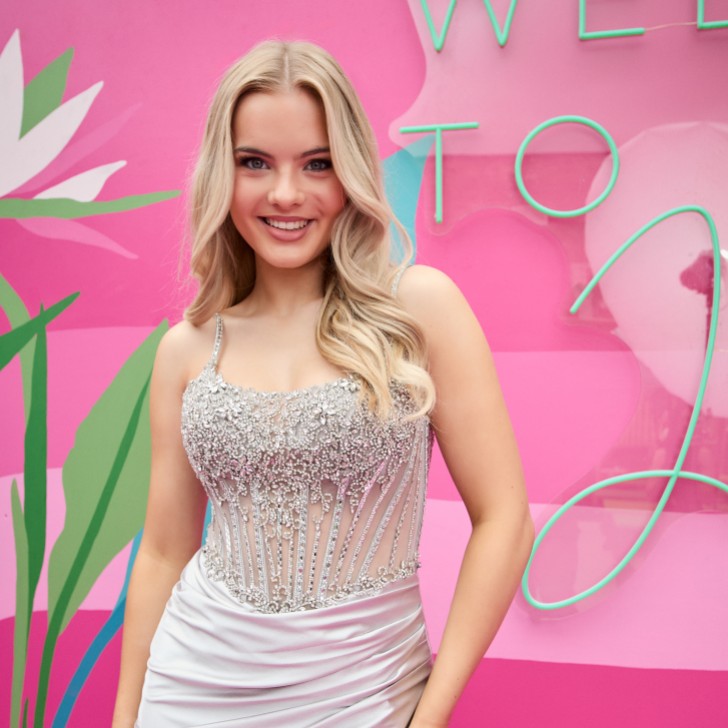 Tiffanys Olivia Silver Prom Dress