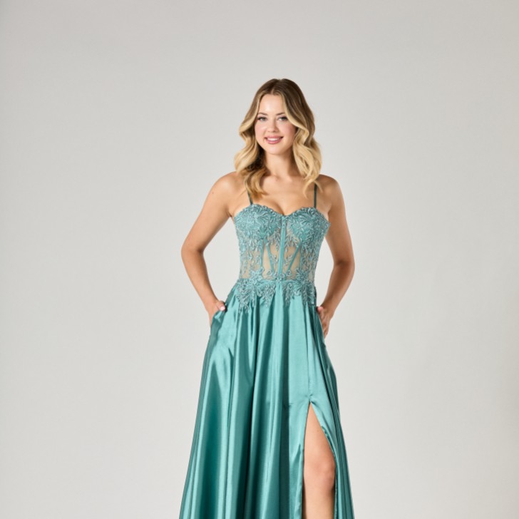Tiffanys Paloma Sage Green TFY Prom Dress