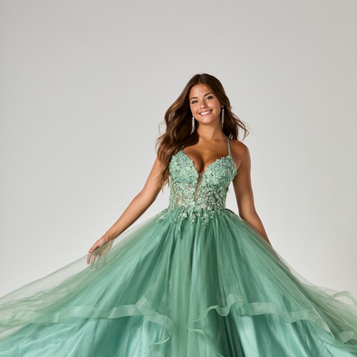 Tiffanys Trinity Sage Green TFY Prom Dress