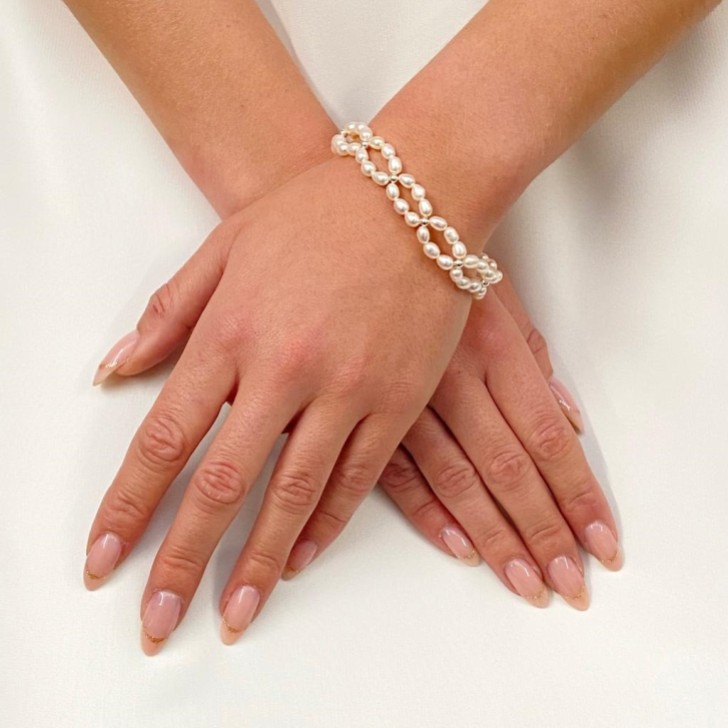 Tuliana Freshwater Pearl Bridal Bracelet (Silver)