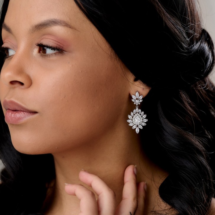 Valencia Sparkling Statement CZ Chandelier Earrings