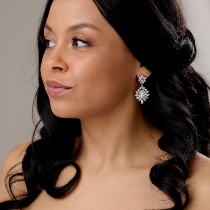 Valencia Sparkling Statement CZ Chandelier Earrings