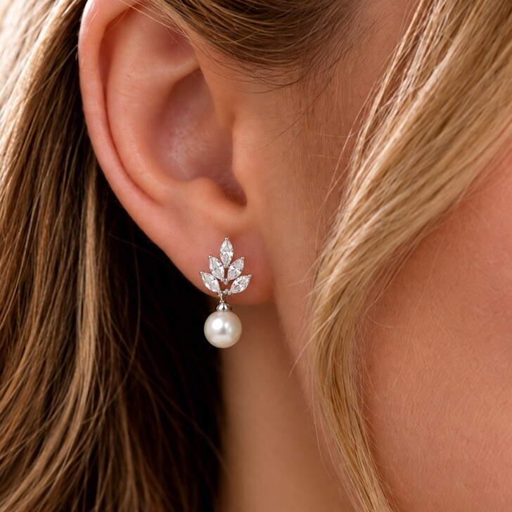 Vienna Vintage Pearl Drop Wedding Earrings