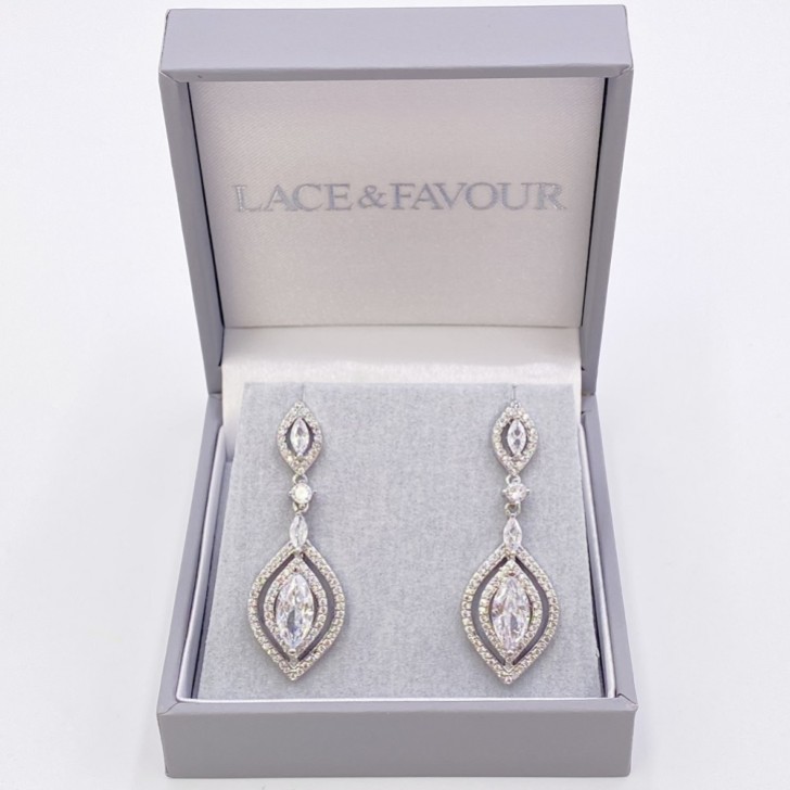Wallace Vintage Inspired Cubic Zirconia Drop Earrings