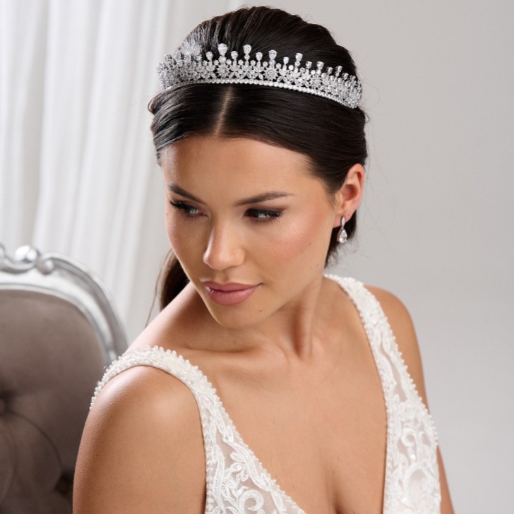 Windsor Cubic Zirconia Crystal Wedding Tiara