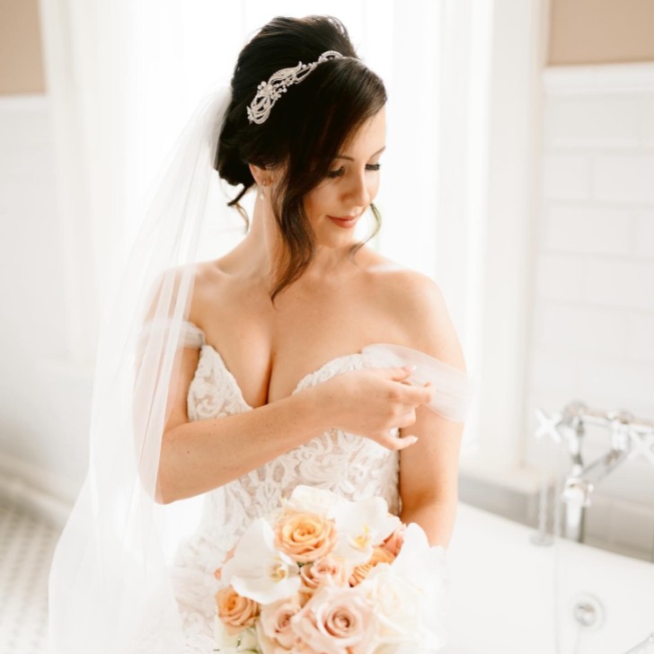 Yvette Vintage Diamante and Pearl Side Headband